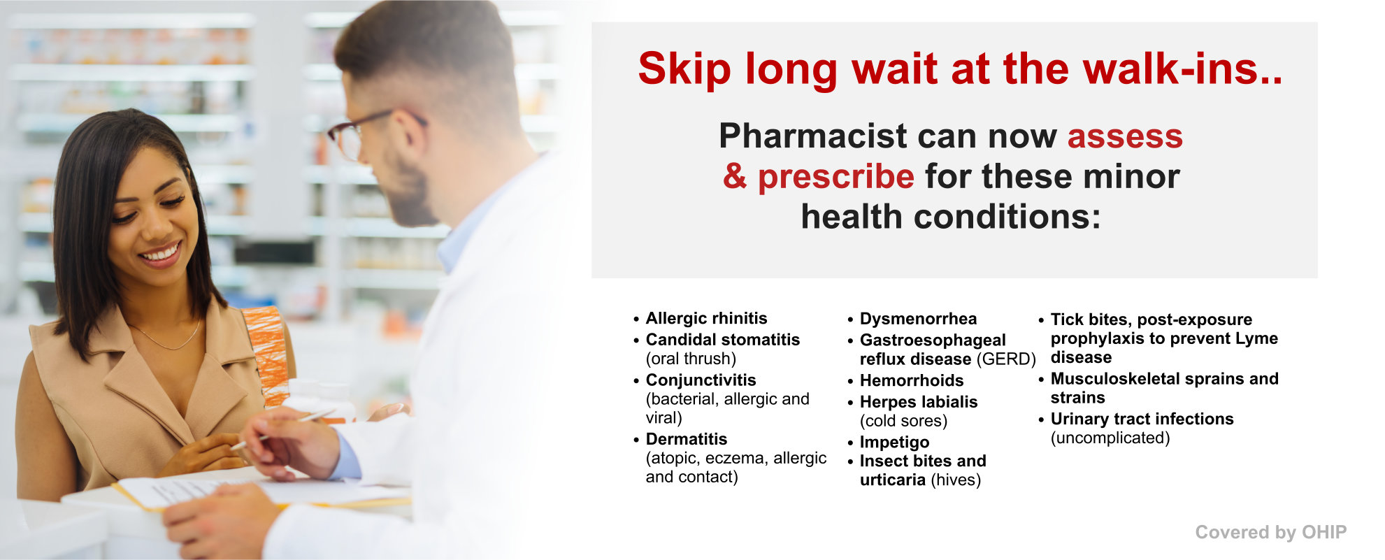 prescribing pharmacist for minor ailments in burlington